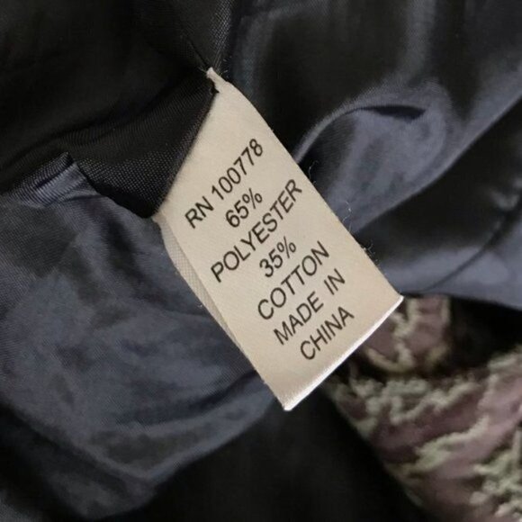 Young Essence Brown Green Embroidered Coat Small - Picture 11 of 12